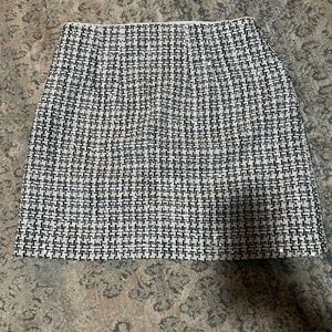 LOFT Monochrome Tweed Pencil Skirt